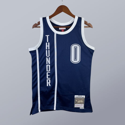 Russel Westbrook - Thunder Jersey - Hardwood Classics 2015/16 Swingman Azul