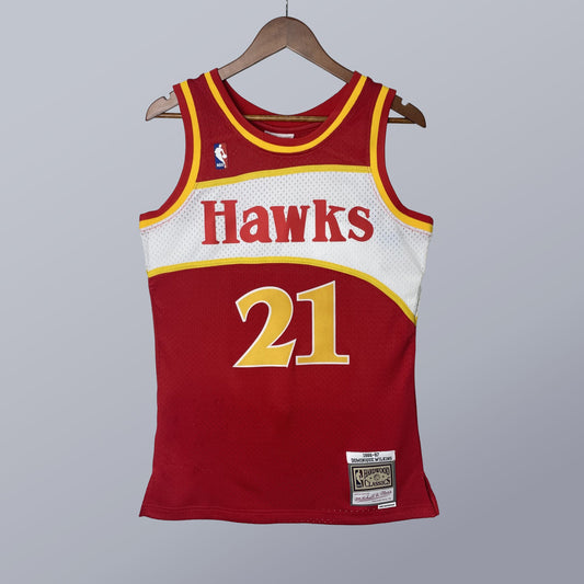 Dominique Wilkins - Hawks Jersey - Hardwood Classics Swingman Roja