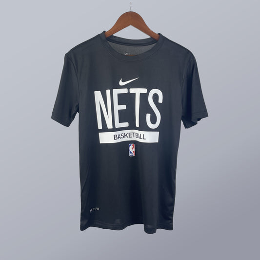 Manga Corta Pre-game Style - Nets Jersey - Negra