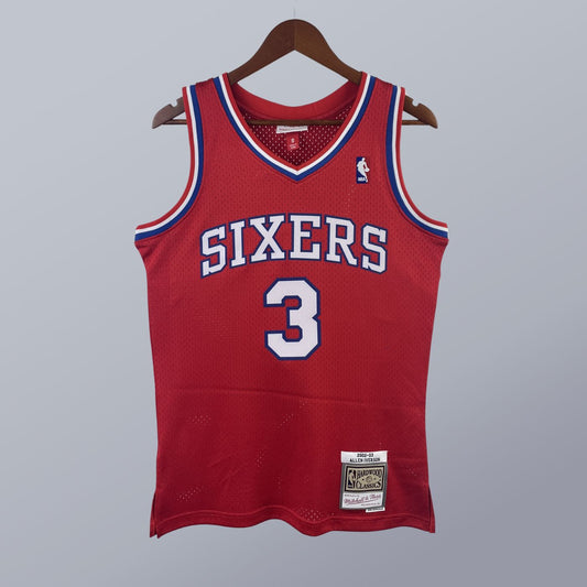 Allen Iverson - Seven Sixers Jersey - Hardwood Classics 2002/03 Swingman Roja