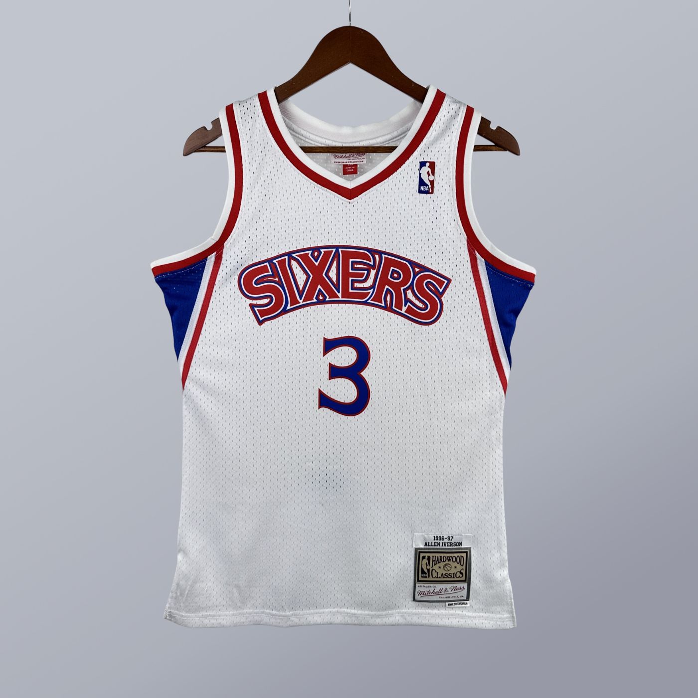 Allen Iverson - Seven Sixers Jersey - Hardwood Classics 1996/97 Swingman Blanca