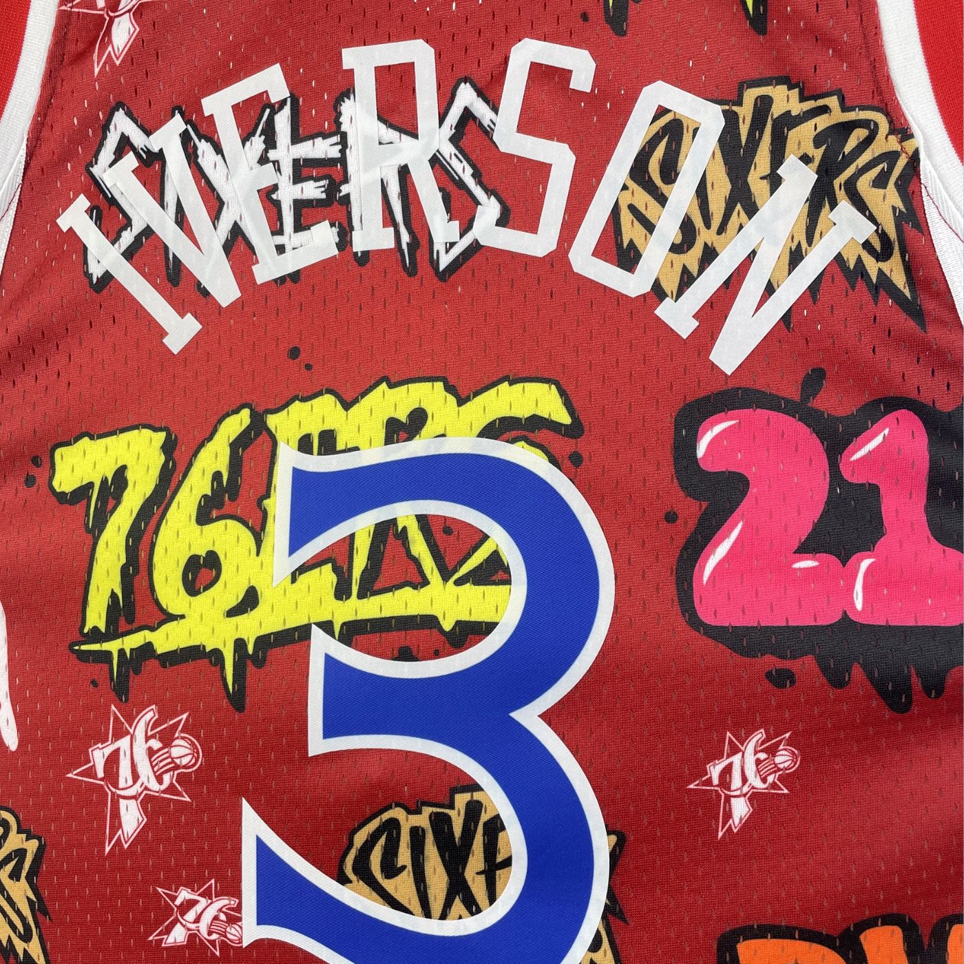 Allen Iverson - Seven Sixers Jersey - Hardwood Classics 1996/97 Swingman Slap Stickers