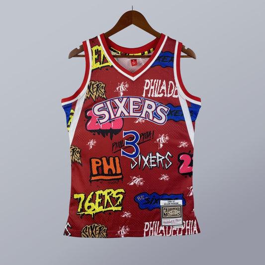 Allen Iverson - Seven Sixers Jersey - Hardwood Classics 1996/97 Swingman Slap Stickers