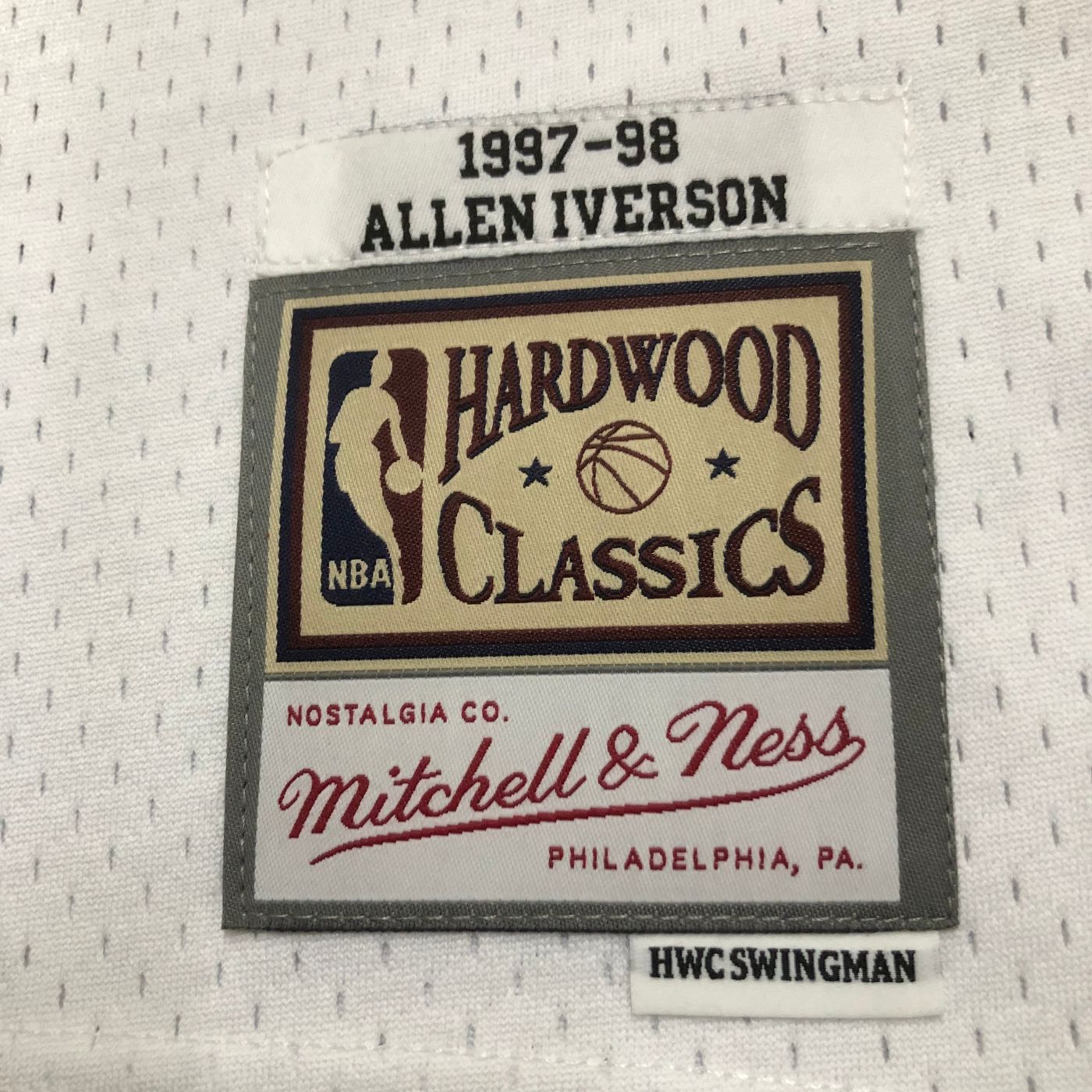 Allen Iverson - Seven Sixers Jersey - Hardwood Classics 1997/98 Swingman Blanca