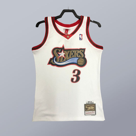Allen Iverson - Seven Sixers Jersey - Hardwood Classics 1997/98 Swingman Blanca