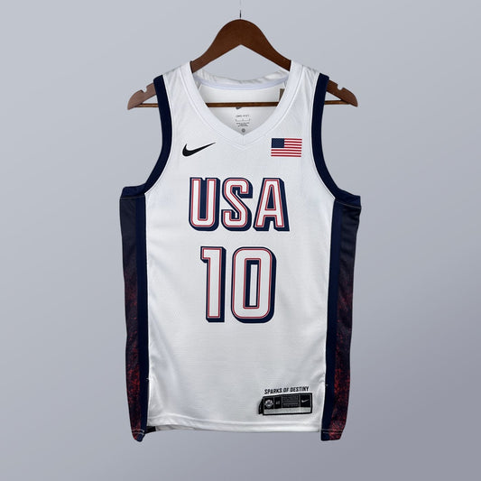 Jayson Tatum - USA Basketball Jersey - 2024 Edition Blanca