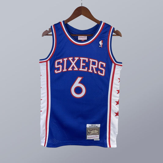 Julius Erving - Seven Sixers Jersey - Hardwood Classics 1982/83 Swingman Azul