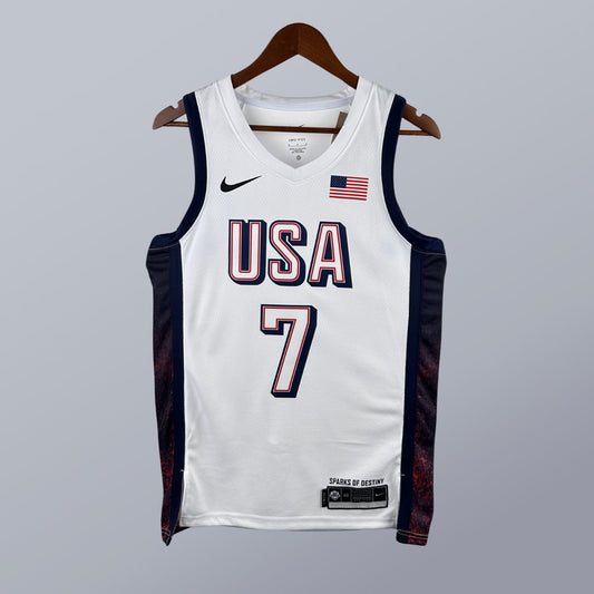 Kevin Durant - USA Basketball Jersey - 2024 Edition Blanca