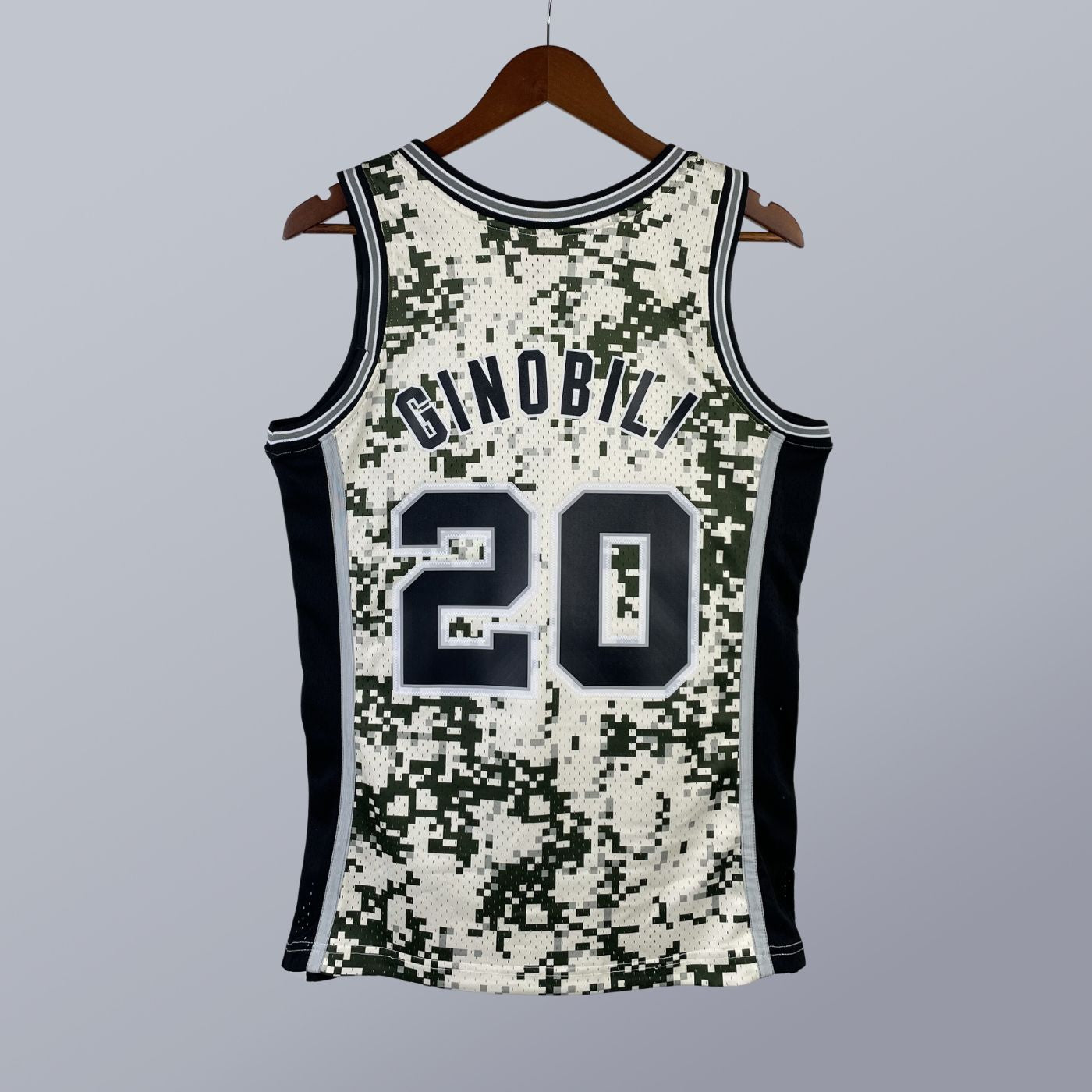 Manu Ginóbili - Spurs Jersey - Hardwood Classics 2013/14 Swingman Pixel Cream