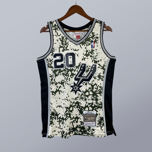 Manu Ginóbili - Spurs Jersey - Hardwood Classics 2013/14 Swingman Pixel Cream