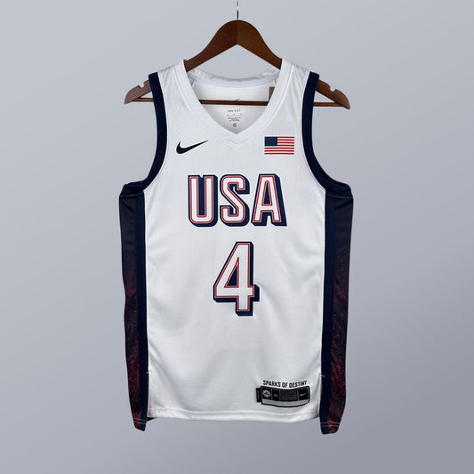 Stephen Curry - USA Basketball Jersey - 2024 Edition Blanca