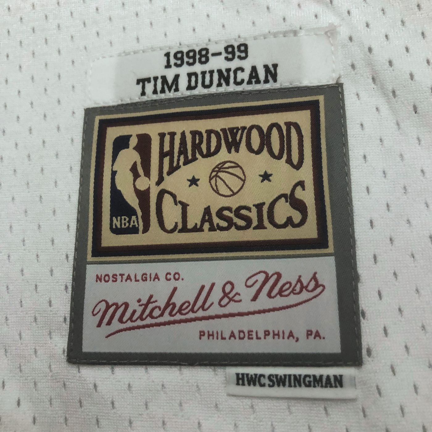 Tim Duncan - Spurs Jersey - Hardwood Classics 1998/99 Swingman Blanca