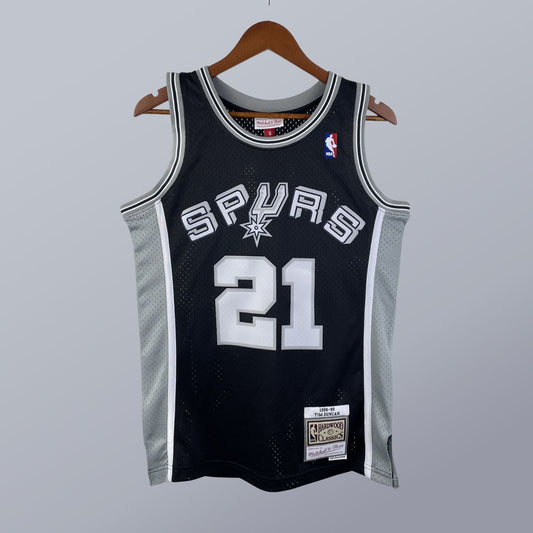 Tim Duncan - Spurs Jersey - Hardwood Classics 1998/99 Swingman Negra