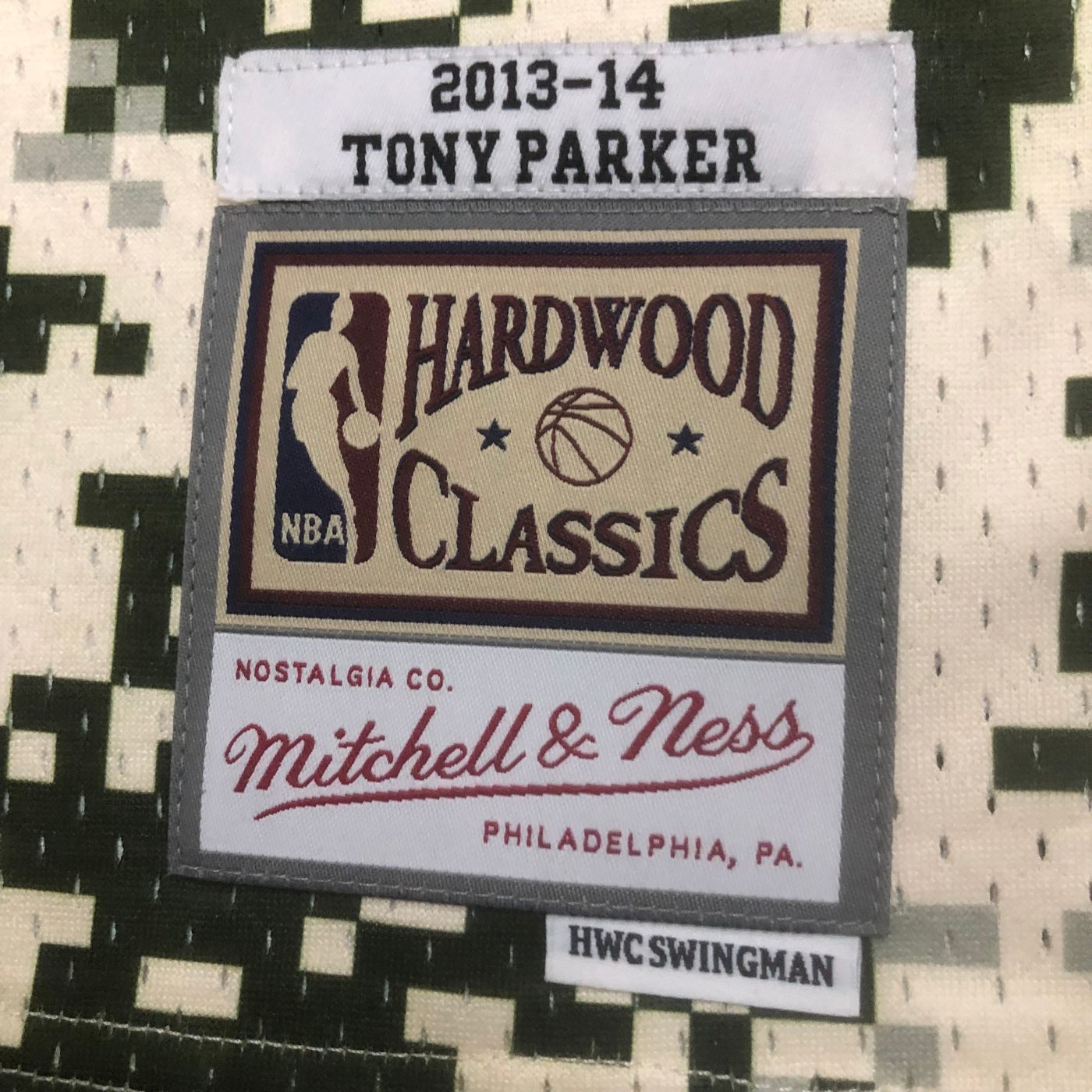 Tony Parker - Spurs Jersey - Hardwood Classics 2013/14 Swingman Pixel Cream
