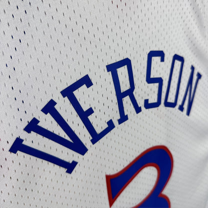 Allen Iverson - Seven Sixers Jersey - Hardwood Classics 1996/97 Swingman Blanca