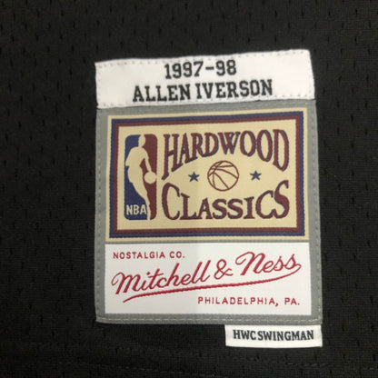 Allen Iverson - Seven Sixers Jersey - Hardwood Classics 1997/98 Swingman Negra